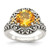 Shey Couture Sterling Silver with 14K Accent Antiqued Round Citrine Ring, 5 mm