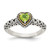Shey Couture Sterling Silver with 14K Accent Antiqued Heart Peridot Ring, 9 mm