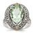 Shey Couture Sterling Silver with 14K Accent Antiqued 0.01ct Diamond and Pear Shaped Green Quartz Ring, 5 mm