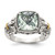 Shey Couture Sterling Silver with 14K Accent Antiqued Cushion Green Quartz Ring, 10 mm