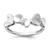 White Ice Sterling Silver Rhodium-Plated 0.01ct Diamond Hearts Ring, 2 mm