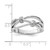White Ice Sterling Silver Rhodium-Plated 0.048ct Diamond Criss Cross Ring - View 7