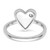 White Ice Sterling Silver Rhodium-Plated 0.035ct Diamond Heart Ring, 2 mm - View 5