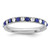 Sterling Silver Rhodium-Plated Blue and White Crystal Eternity Band, 3 mm