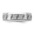 Sterling Silver Rhodium-Plated Grooved 6 mm Brushed Greek Key Wedding Band, Flat - View 4