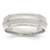 Sterling Silver 7 mm Brushed Domed Double Milgrain Fancy Wedding Band, Flat