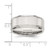 Sterling Silver Rhodium-Plated 8 mm Brushed Fancy Wedding Band, Flat - View 10