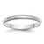 Sterling Silver Rhodium-Plated 3 mm Half Round Milgrain Wedding Band