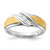 Rhodium-Plated 10K White Gold & Gold-Tone Satin & Polished 0.15ct Diamond Men'S Ring