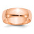 14K Rose Gold 7 mm Lightweight Half Round Wedding Band