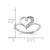 Sterling Silver Polished and 0.045ct Diamond Heart Ring- Diamond:F60 Mel:S43, Flat - View 3