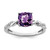 Sterling Silver Rhodium-Plated Amethyst and 0.05ct Diamond Ring