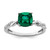 Sterling Silver Rhodium-Plated Lab-Created Emerald and 0.05ct Diamond Ring