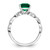 Sterling Silver Rhodium-Plated Lab-Created Emerald and 0.05ct Diamond Ring - View 2