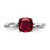 Sterling Silver Rhodium-Plated Lab-Created Ruby and 0.05ct Diamond Ring - View 5