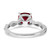 Sterling Silver Rhodium-Plated Lab-Created Ruby and 0.05ct Diamond Ring - View 6