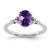 Sterling Silver Rhodium-Plated Amethyst and 0.06ct Diamond Ring