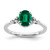 Sterling Silver Rhodium-Plated Lab-Created Emerald and 0.06ct Diamond Ring