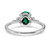 Sterling Silver Rhodium-Plated Lab-Created Emerald and 0.06ct Diamond Ring - View 6