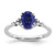 Sterling Silver Rhodium-Plated Lab-Created Sapphire and 0.06ct Diamond Ring