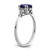 Sterling Silver Rhodium-Plated Lab-Created Sapphire and 0.06ct Diamond Ring - View 3