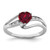 Sterling Silver Rhodium-Plated Lab-Created Ruby and 0.042ct Diamond Ring