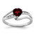 Sterling Silver Rhodium-Plated Garnet and 0.042ct Diamond Ring