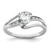 Sterling Silver Rhodium-Plated White Topaz and 0.042ct Diamond Ring