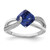 Sterling Silver Rhodium-Plated Lab-Created Sapphire and 0.01ct Diamond Ring