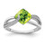 Sterling Silver Rhodium-Plated Peridot and 0.01ct Diamond Ring