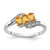 Sterling Silver Rhodium-Plated Citrine and 0.03ct Diamond Ring