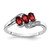 Sterling Silver Rhodium-Plated Garnet and 0.03ct Diamond Ring