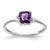 Sterling Silver Rhodium-Plated Amethyst and 0.01ct Diamond Ring, 1.4 mm