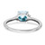 Sterling Silver Rhodium-Plated Aquamarine and 0.01ct Diamond Ring, 1.4 mm - View 3