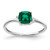 Sterling Silver Rhodium-Plated Lab-Created Emerald and 0.01ct Diamond Ring, 1.4 mm