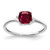 Sterling Silver Rhodium-Plated Lab-Created Ruby and 0.01ct Diamond Ring, 1.4 mm