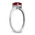 Sterling Silver Rhodium-Plated Lab-Created Ruby and 0.01ct Diamond Ring, 1.4 mm - View 2