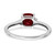 Sterling Silver Rhodium-Plated Lab-Created Ruby and 0.01ct Diamond Ring, 1.4 mm - View 3