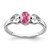 Sterling Silver Rhodium-Plated Pink Tourmaline Ring