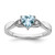 Sterling Silver Rhodium-Plated Aquamarine and 0.02ct Diamond Ring