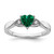 Sterling Silver Rhodium-Plated Lab-Created Emerald and 0.02ct Diamond Ring