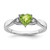 Sterling Silver Rhodium-Plated Peridot and 0.02ct Diamond Ring