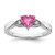 Sterling Silver Rhodium-Plated Pink Tourmaline and 0.02ct Diamond Ring