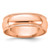 14K Rose Gold 6 mm Lightweight Milgrain Half Round Wedding Band