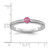 Rhodium-Plated 14K White Gold Stackable Expressions Pink Tourmaline and 0.12ct Diamond. Ring, 2 mm - View 3