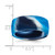 Silicone Blue/White 8.70 mm Flat Edge Wedding Band - View 4