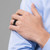 Silicone Black 8 mm Grid Pattern Wedding Band - View 5