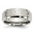 Chisel Stainless Steel Brushed Polished and Hammered 8 mm Beveled Edge Wedding Band, Flat
