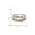 Stainless Steel Sterling Silver Inlay Ridged Edge Brushed and Polished Wedding Band, 6 mm - View 6