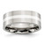 Chisel Stainless Steel with Sterling Silver Inlay Polished 8 mm Flat Wedding Band